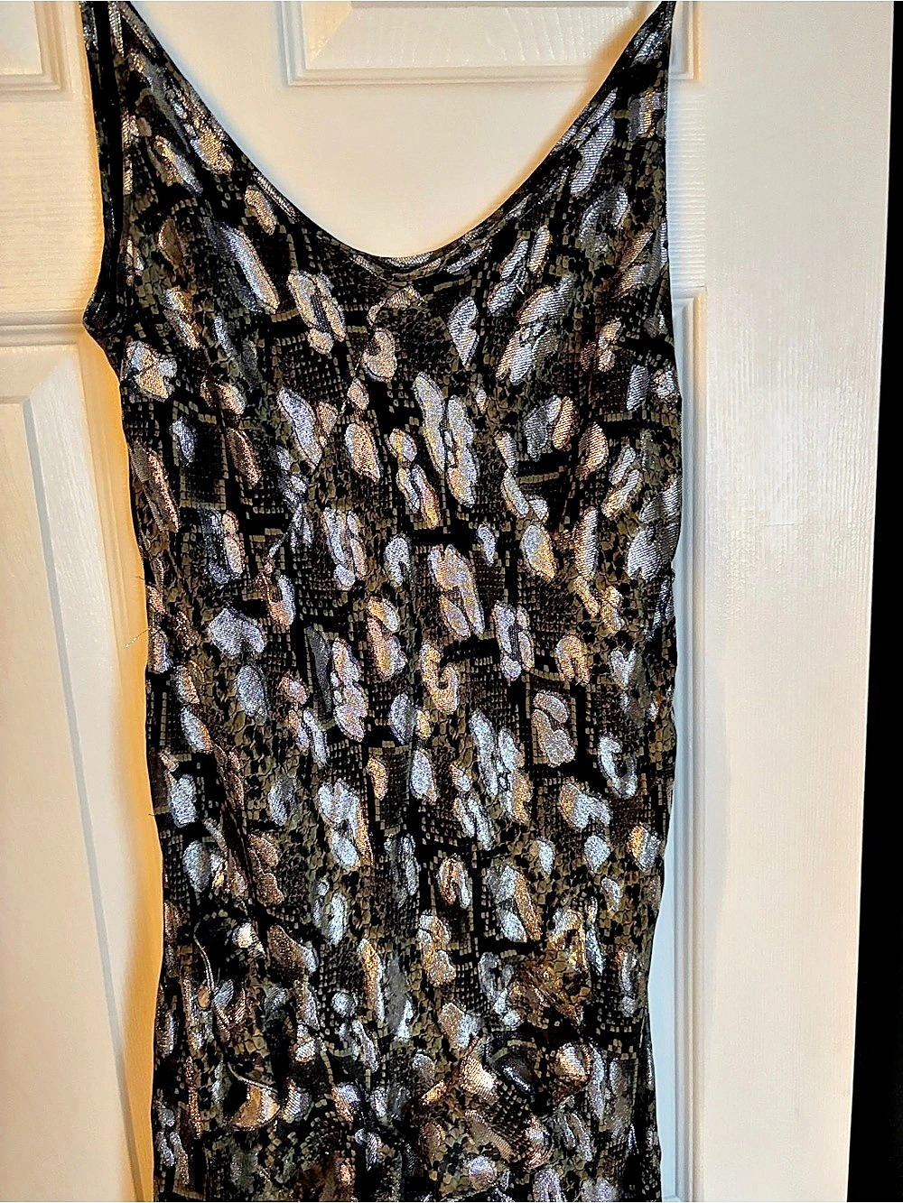 Michael Kors Collection Spruce Python Leopard Metallic Silk Ruffle Dress, US 8 - Picture 3 of 16